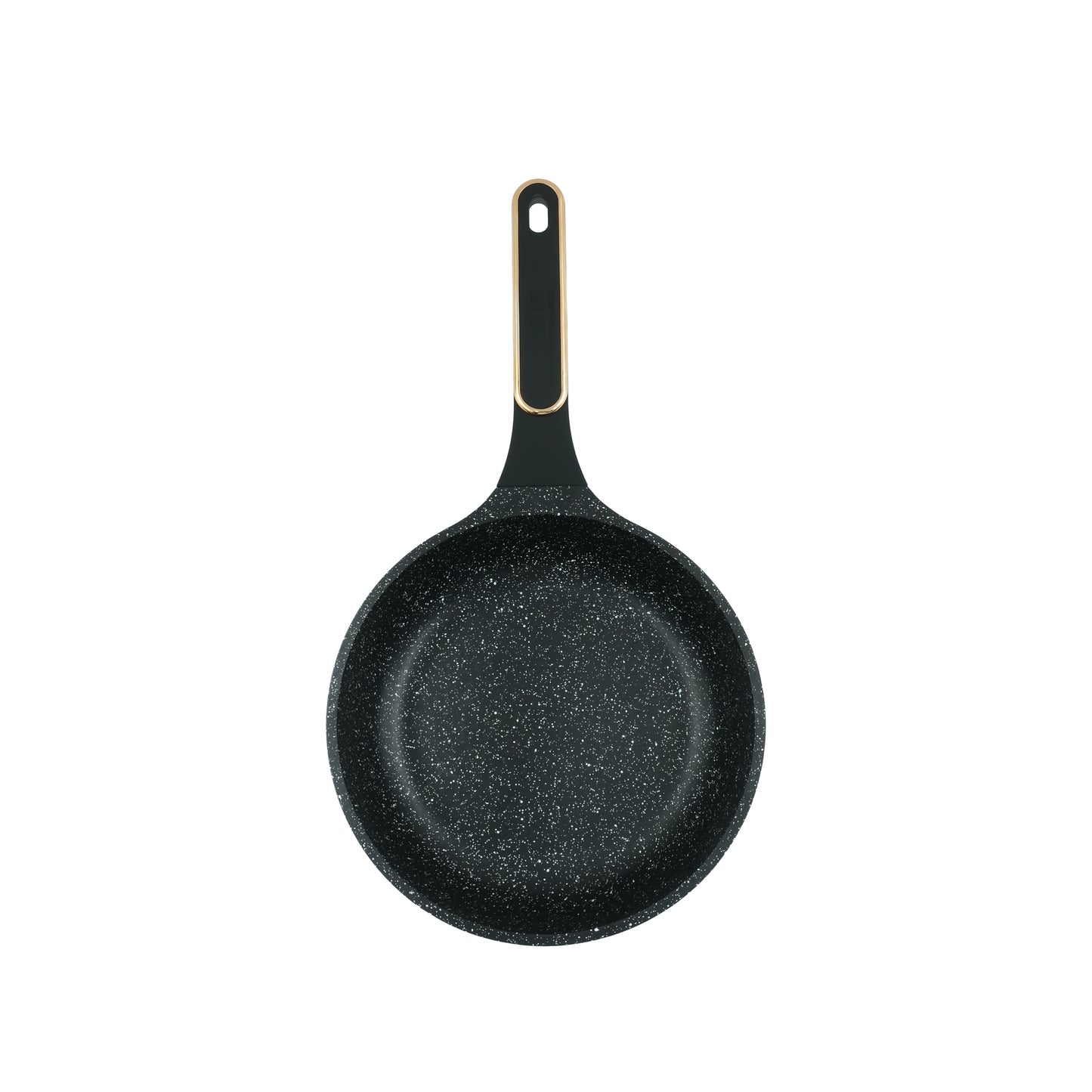 JUL1020 Non-Stick Frypan – 24cm – Black Granite Coated Skillet with Gold Accent Handle