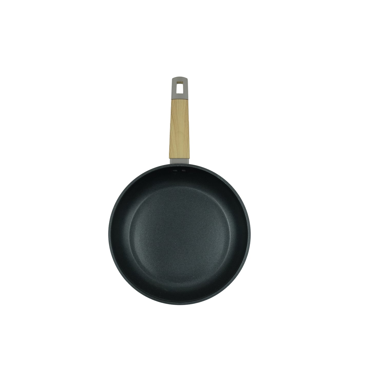 793-2/6014 Baroli Frypan Set – 3-Piece Non-Stick Aluminum Frying Pans with Wood-Style Handles