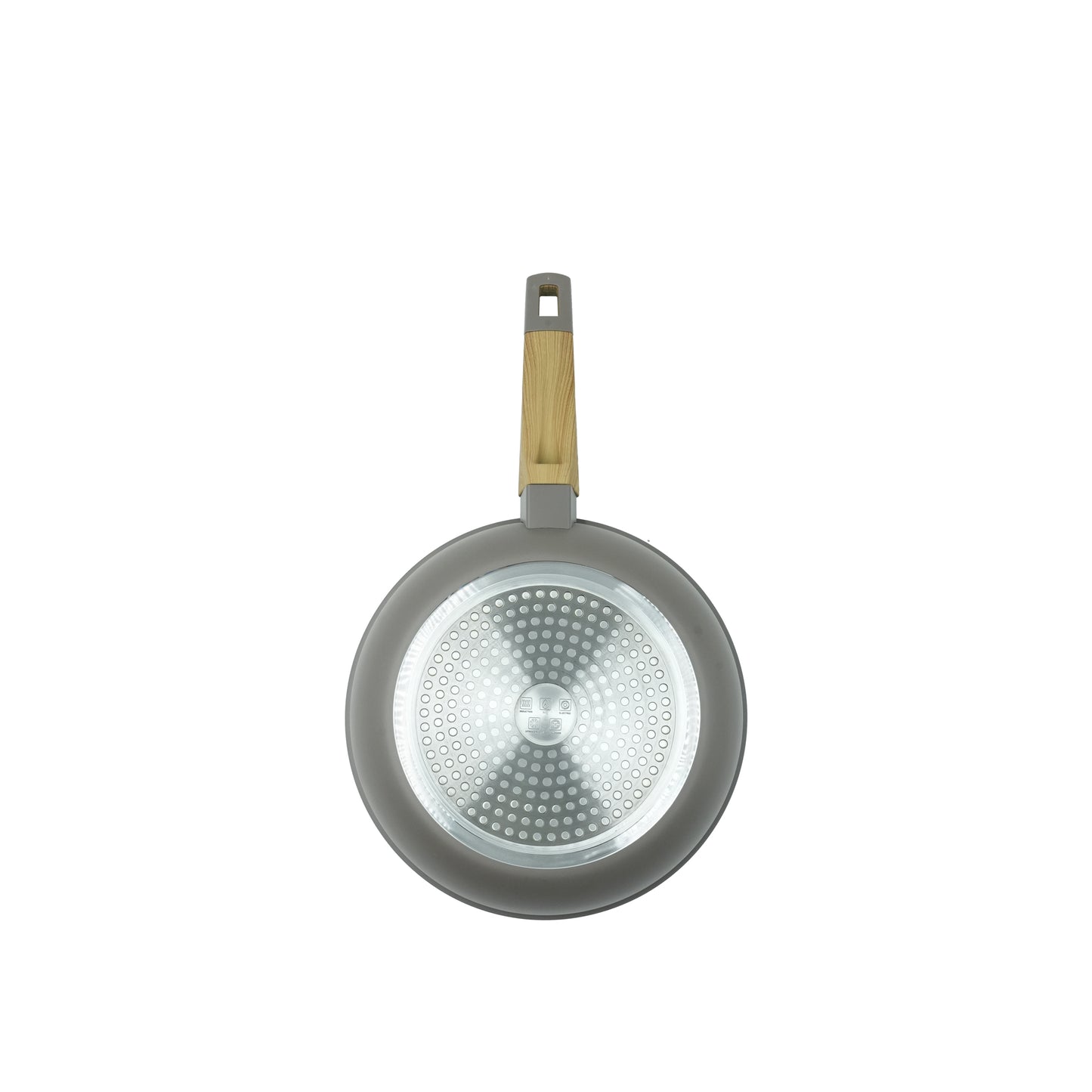 793-2/6014 Baroli Frypan Set – 3-Piece Non-Stick Aluminum Frying Pans with Wood-Style Handles