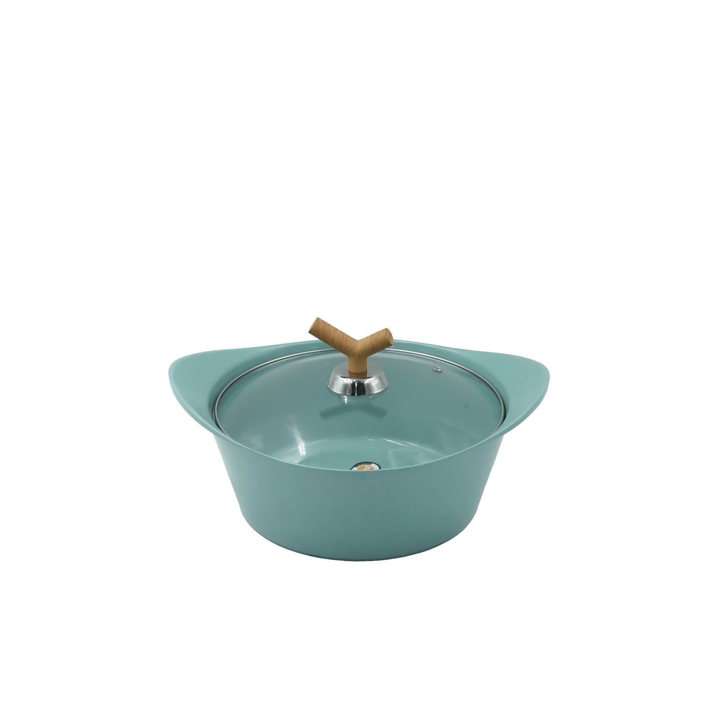 92482-01 Cookware Set – 15-Piece Non-Stick Aluminum Cookware with Wooden-Style Handles and Glass Lids