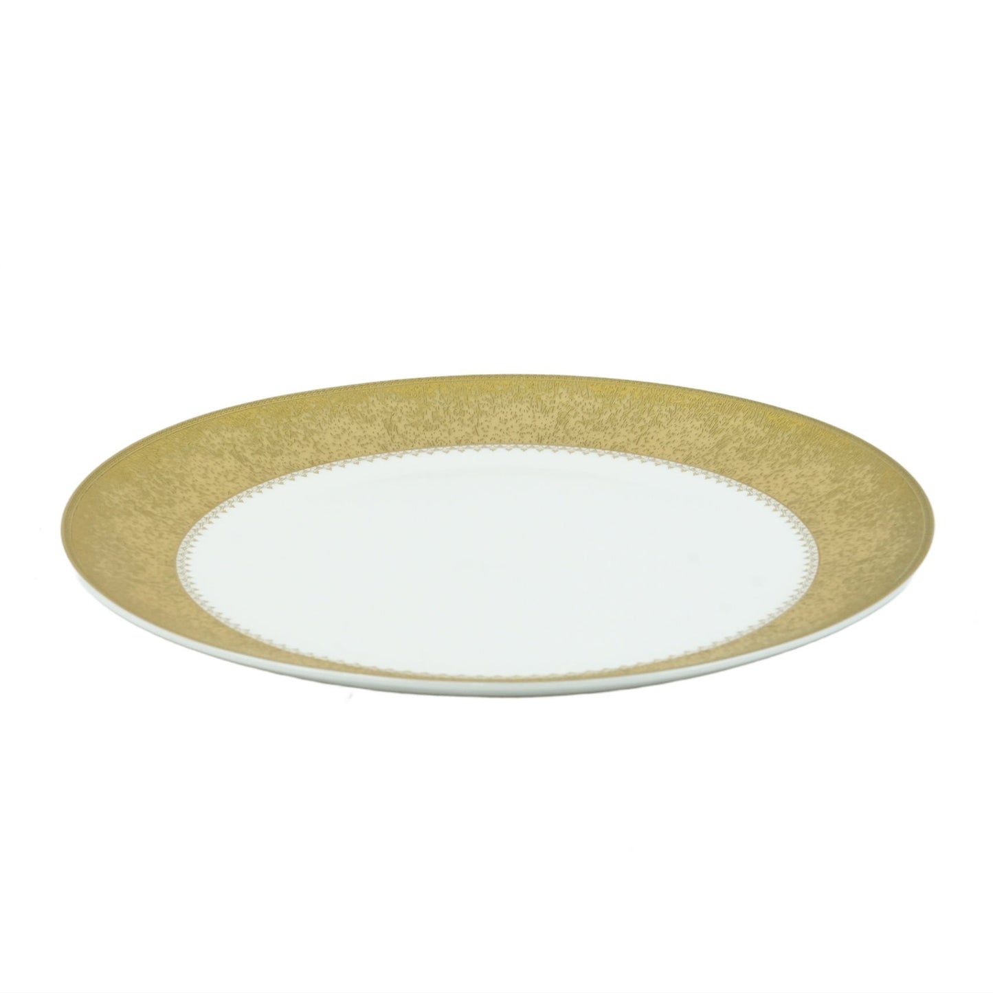 MK-381 Ceramic Plate – 30cm Diameter – Elegant Gold Rim Design for Sophisticated Dining