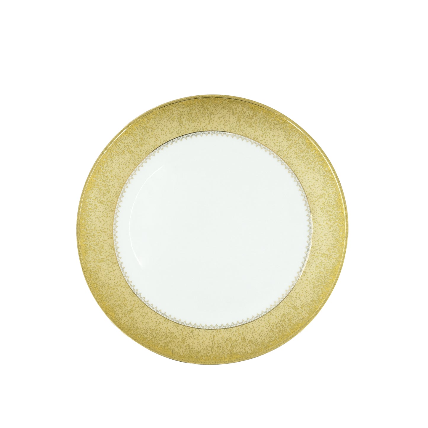 MK-381 Ceramic Plate – 30cm Diameter – Elegant Gold Rim Design for Sophisticated Dining