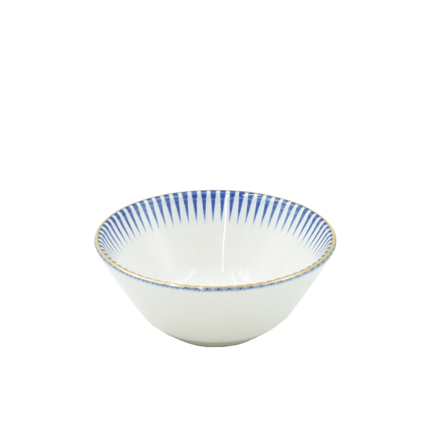 85324 Glore Ceramic Nuts Bowl – 4.5 Inches – Elegant Blue & Gold Rim Design