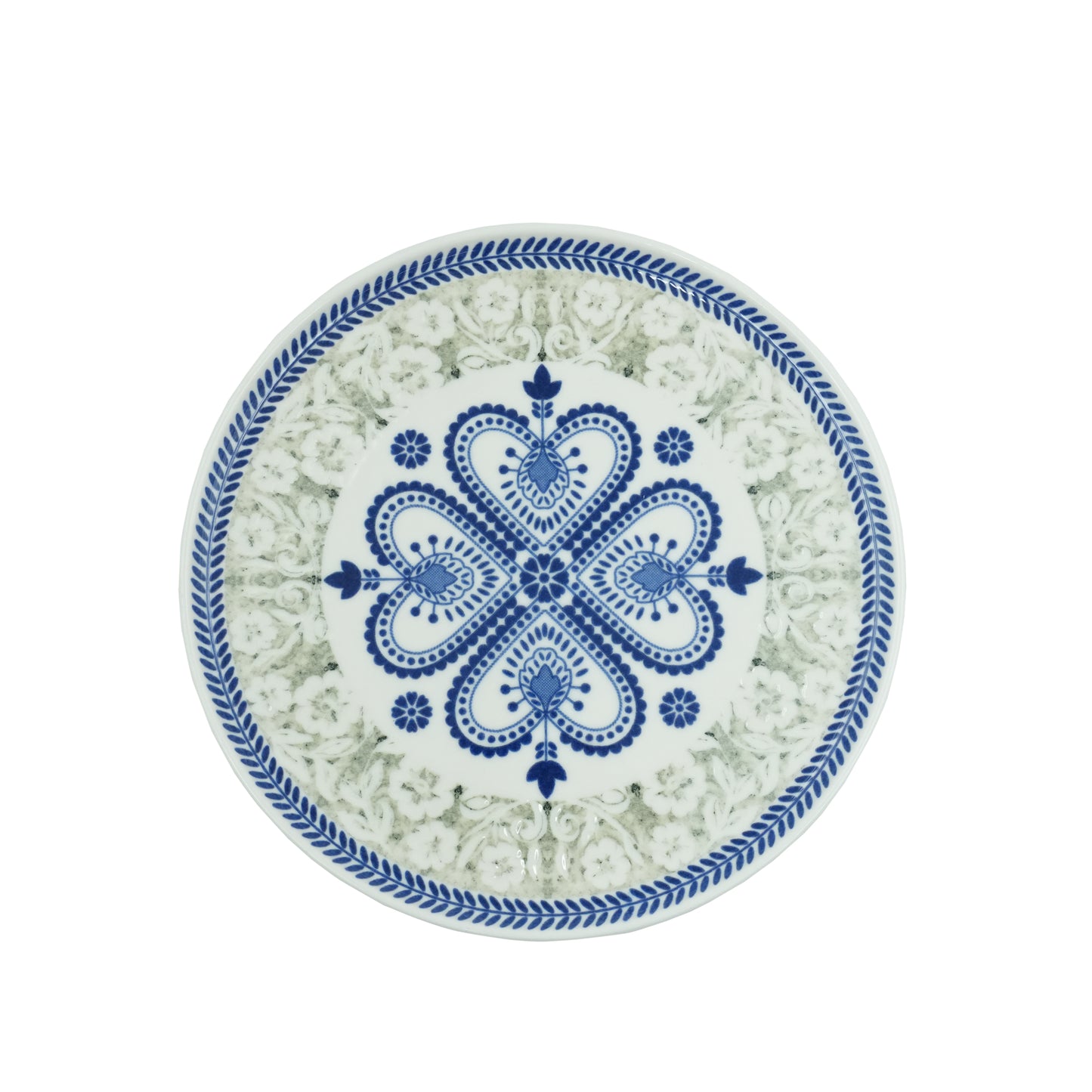 D7 Lyon Porcelain Dessert Plate – 19cm – Elegant Blue & White Floral Design