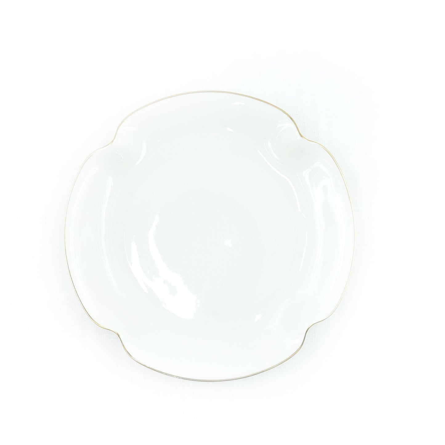 SC3873 Plate with Gold Line – 8 Inches – Elegant White Porcelain with Gold Rim Design
