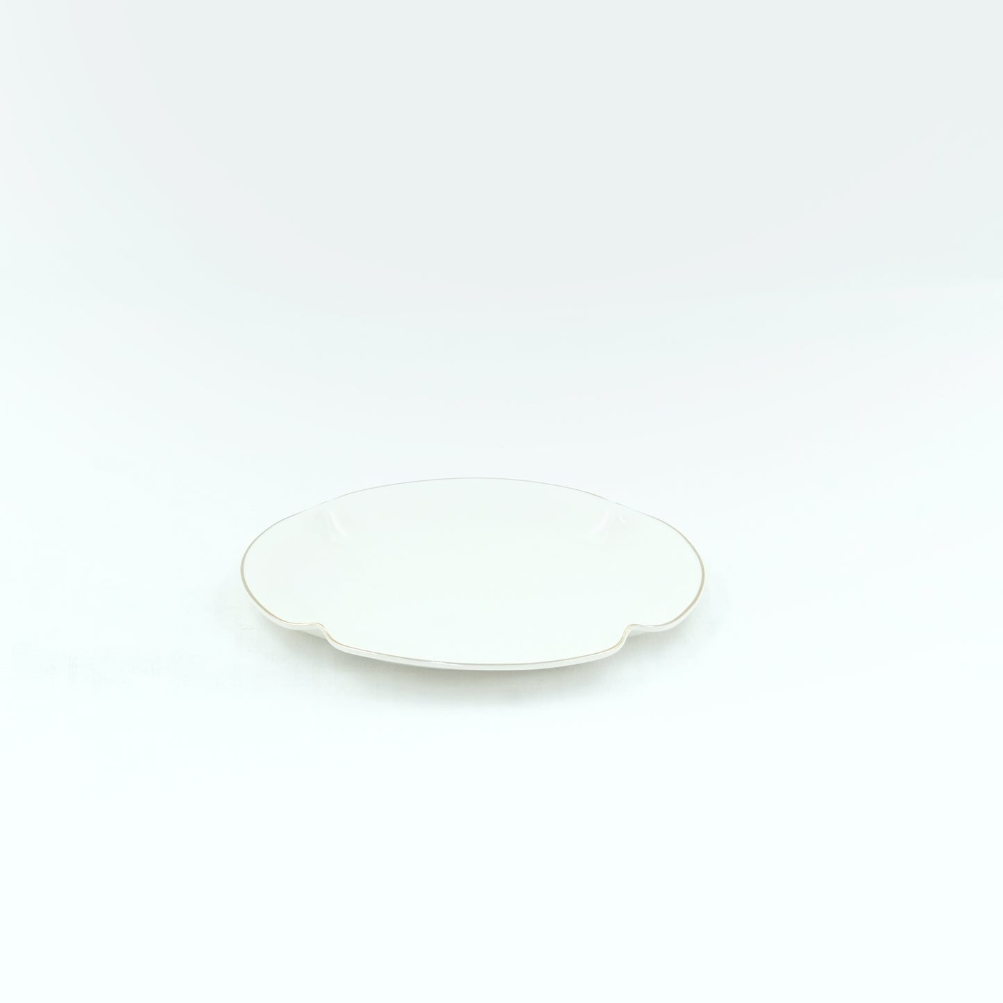SC3873 Plate with Gold Line – 8 Inches – Elegant White Porcelain with Gold Rim Design