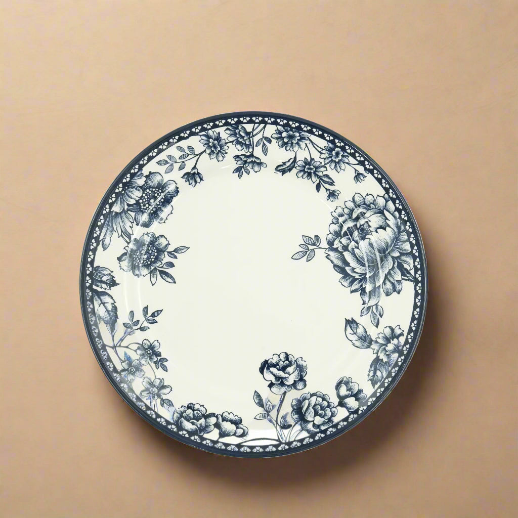 Rhapsody Dinner Plate – Dark Blue Floral Design – 10.5 Inches – CL-1913-DP