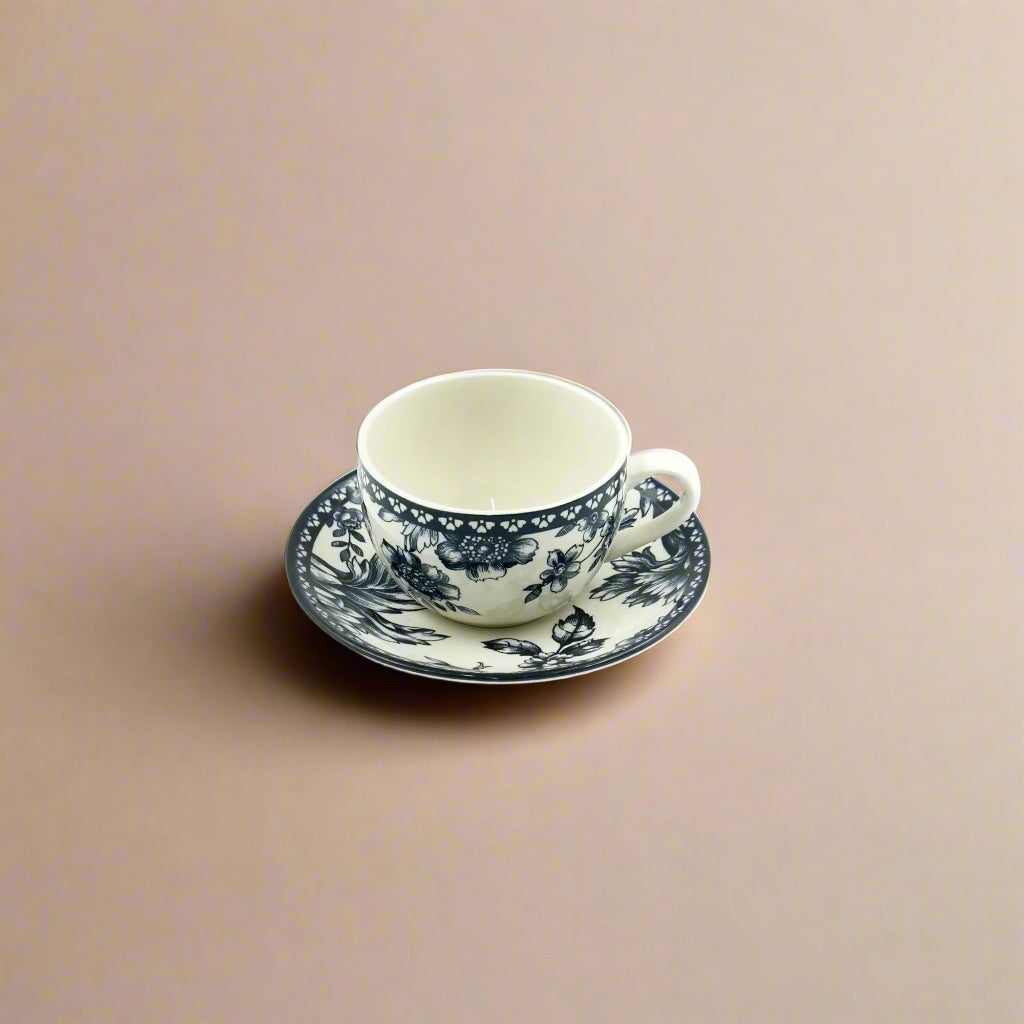 Rhapsody Cup & Saucer – Dark Blue Floral Design – CL-1913-TC