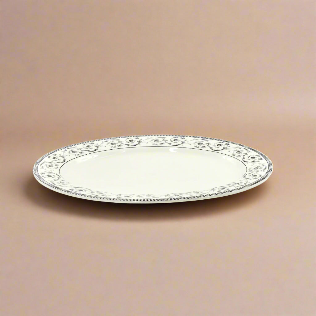 Callista Oval Platter – Purple Floral Design – 14.2 Inches – CL-2402UA-OV