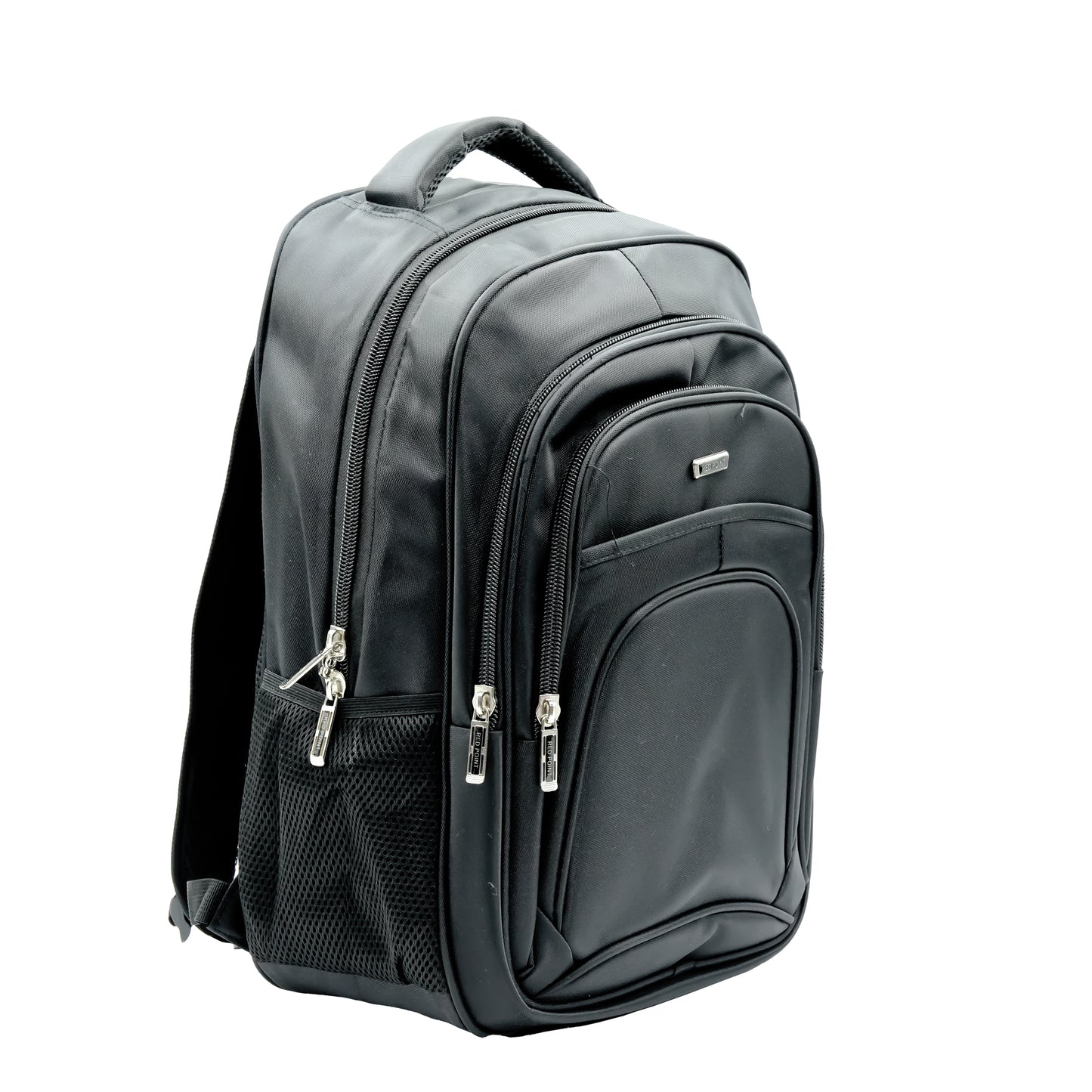 Backpack – Classic Multi-Zipper School & Office Bag with Side Mesh Pockets – Black – DG6801