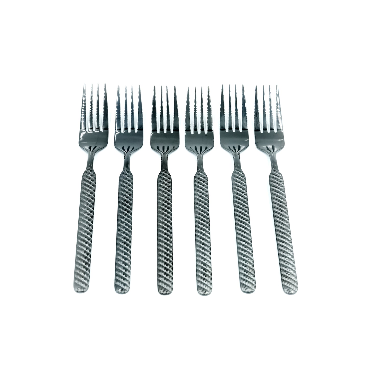 97739-18 Stainless Fork 6-Piece Set - Black, 21cm