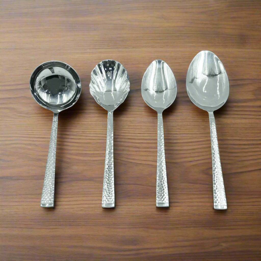 KK-116 Stainless 6-Piece Cutlery Set with Stand - Silver, Serving Spoons