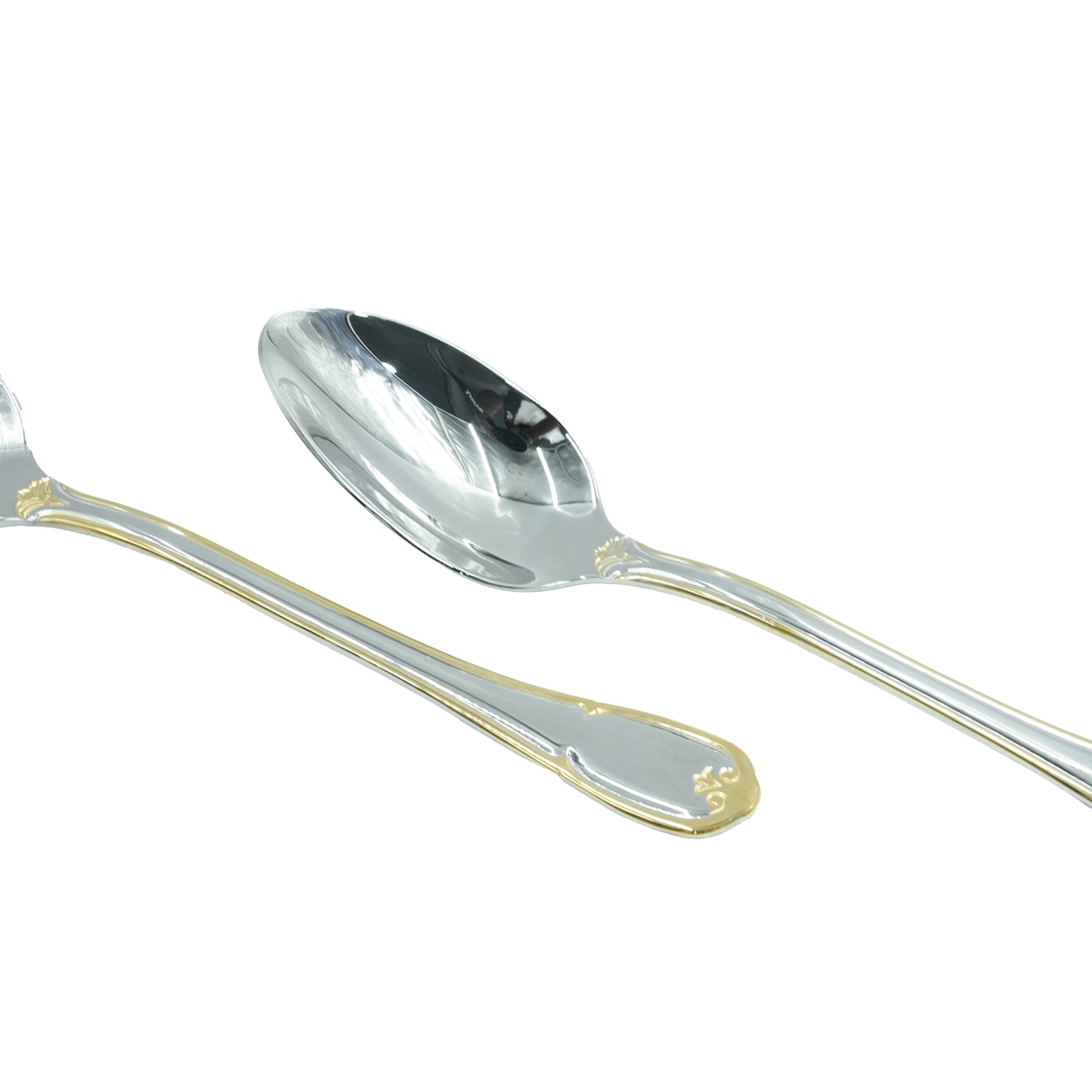 NN-166 Stainless Steel 38-Piece Cutlery Set with Stand - Silver and Gold, 18 Spoons, 12 Fork, 6 Knives & 2 Serving Spoons