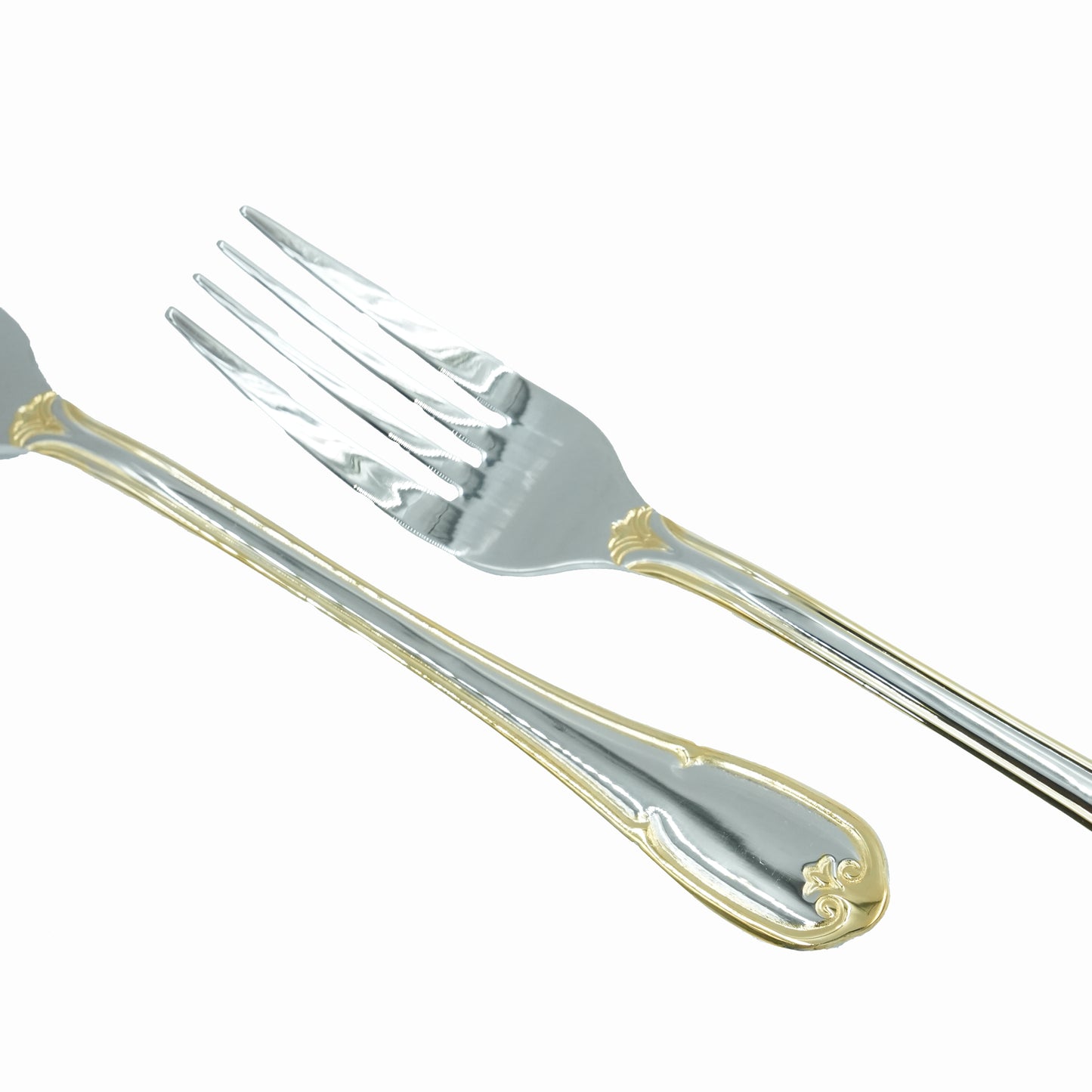 NN-166 Stainless Steel 38-Piece Cutlery Set with Stand - Silver and Gold, 18 Spoons, 12 Fork, 6 Knives & 2 Serving Spoons