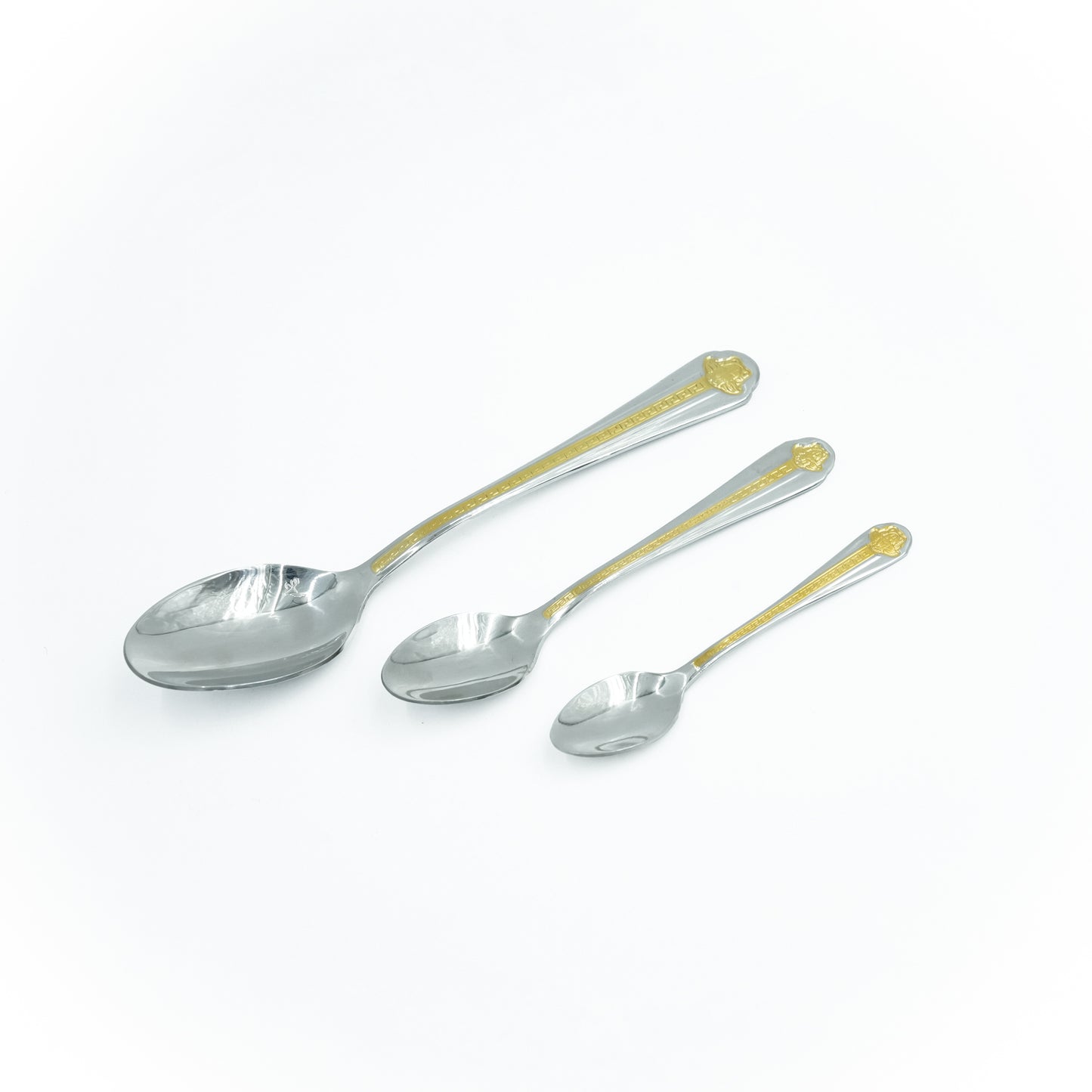 Nn-055 Stainless Steel 38-Piece Cutlery Set with Stand - Silver and Gold, 18 Spoons, 12 Fork, 6 Knives & 2 Serving Spoons