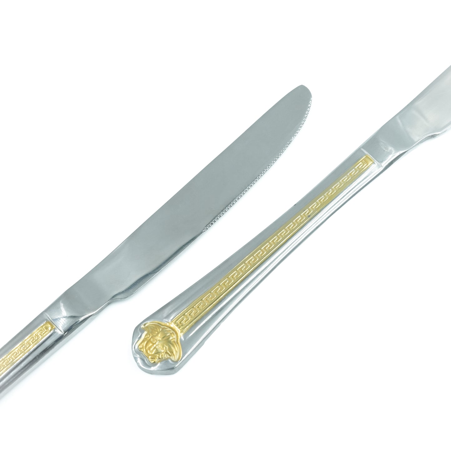 Nn-055 Stainless Steel 38-Piece Cutlery Set with Stand - Silver and Gold, 18 Spoons, 12 Fork, 6 Knives & 2 Serving Spoons