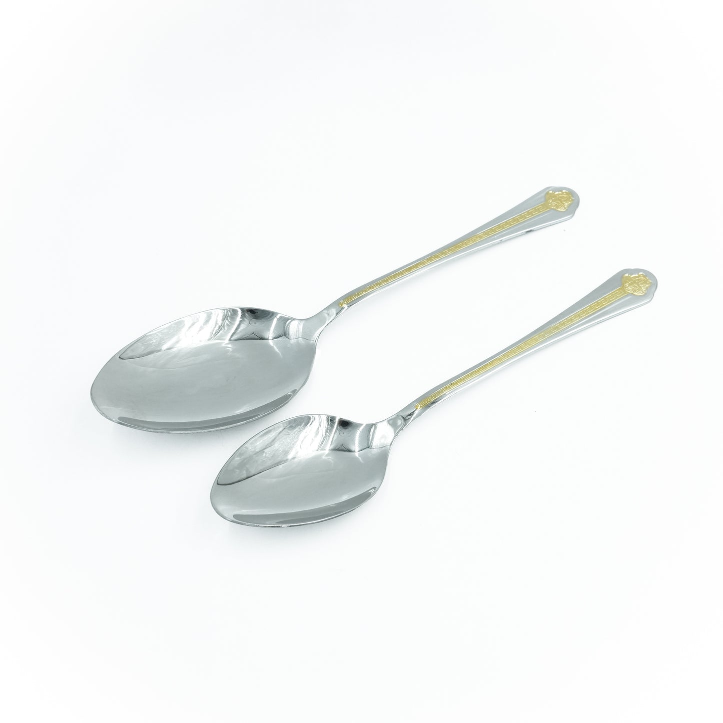 Nn-055 Stainless Steel 38-Piece Cutlery Set with Stand - Silver and Gold, 18 Spoons, 12 Fork, 6 Knives & 2 Serving Spoons