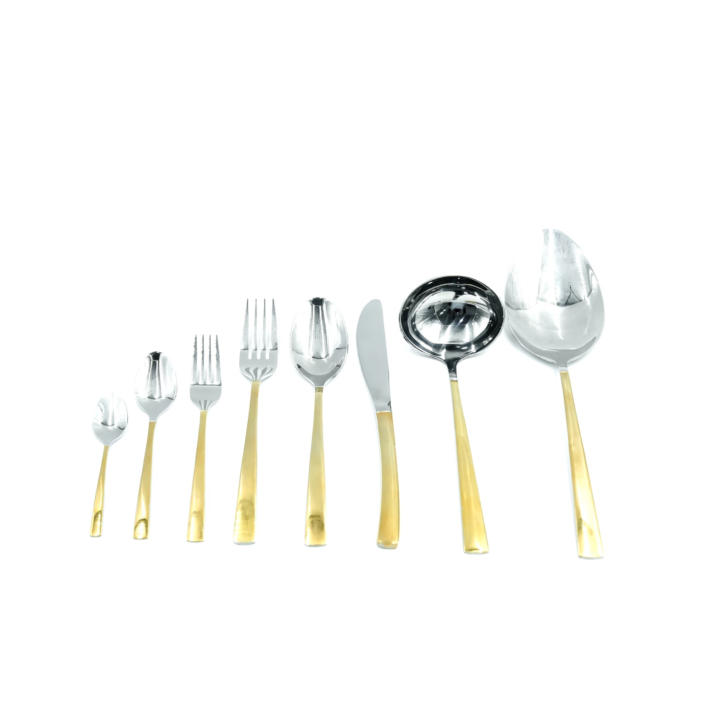 Nn-101 Stainless Steel 38-Piece Cutlery Set with Stand - Silver and Gold, 18 Spoons, 12 Fork, 6 Knives & 2 Serving Spoons