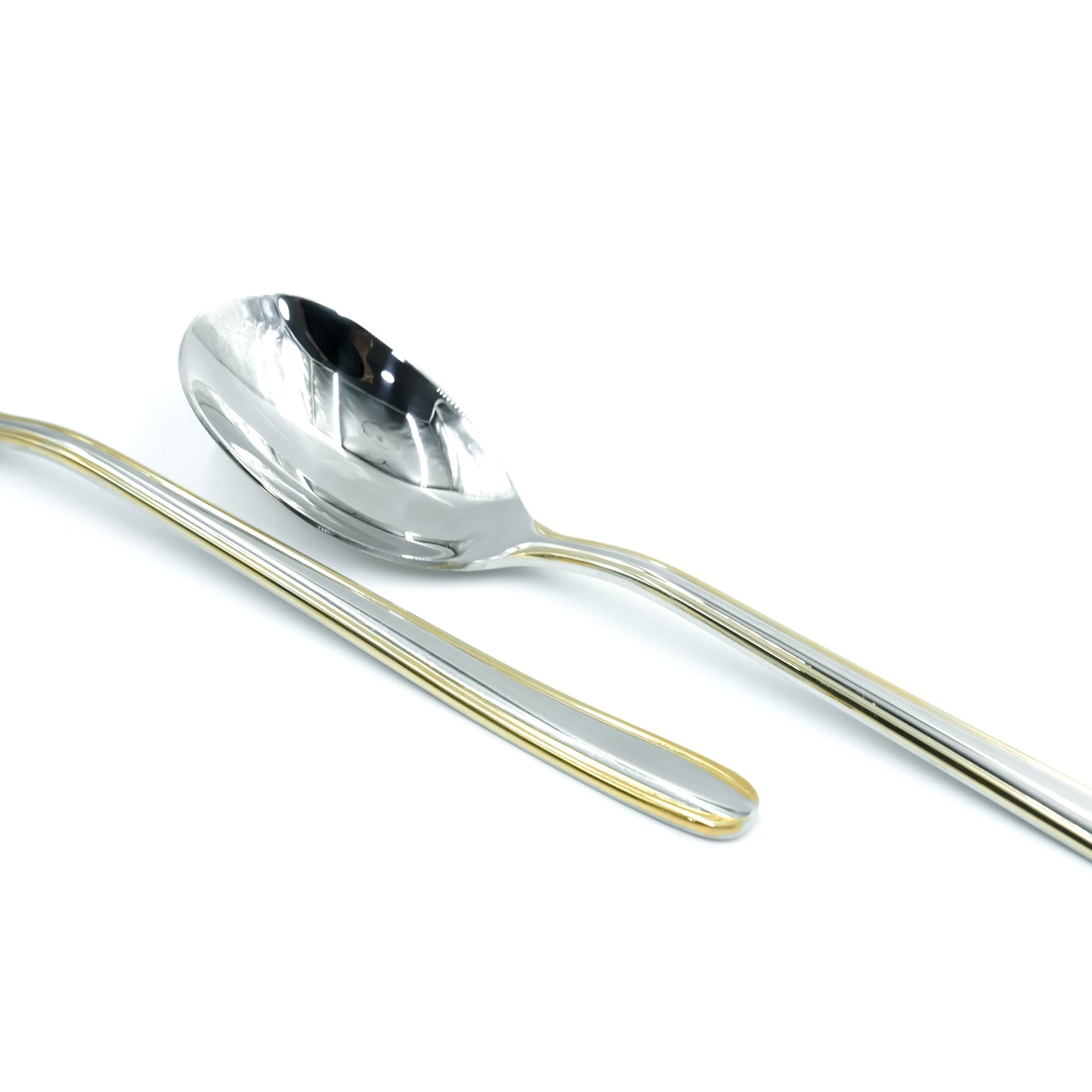 NN-179 Stainless Steel 38-Piece Cutlery Set with Stand - Silver and Gold, 18 Spoons, 12 Fork, 6 Knives & 2 Serving Spoons