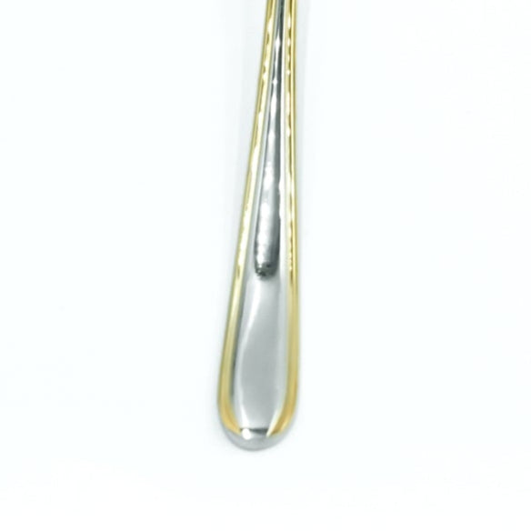KK-179 Stainless Steel 6-Piece Serving Spoon Set with Stand - Silver and Gold