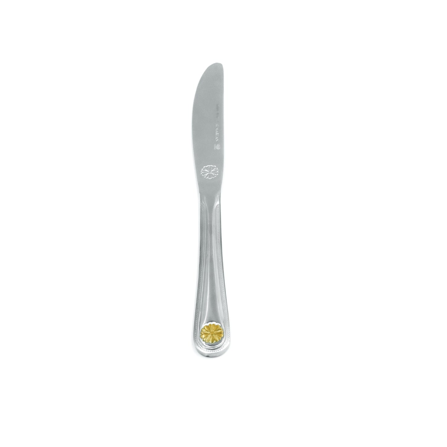 CUT0010360 Stainless Steel 32-Piece Cutlery Set with Stand - Silver and Gold,12 Spoons, 12 Forks, 6 Knives & 2 Serving Spoons