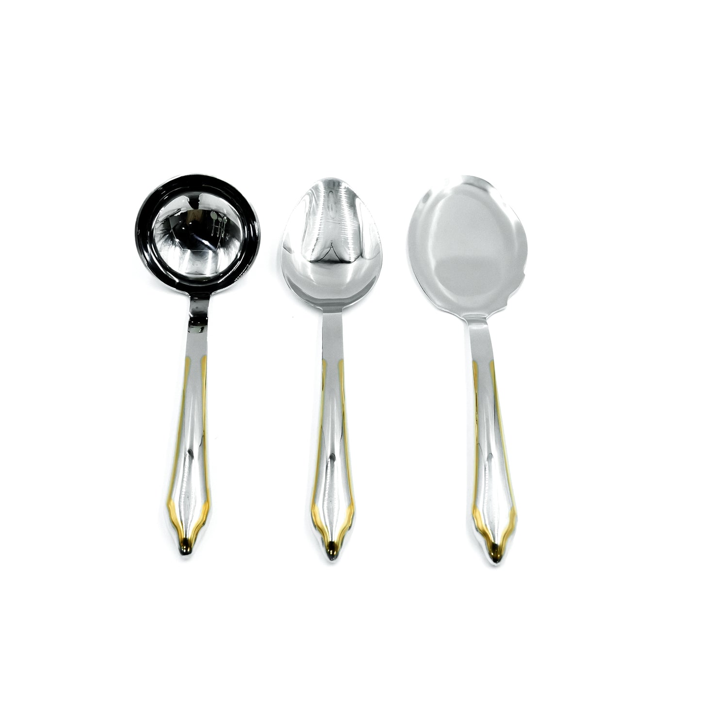 CUT1620087 Stainless Steel 7-Piece Kitchen Tool Set with Stand – Silver and Gold