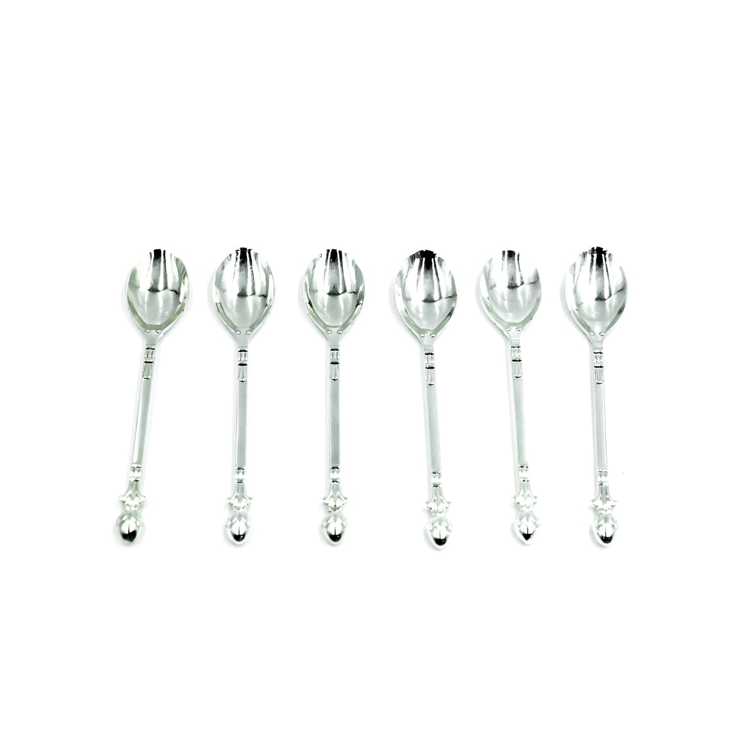 CD Stainless Steel 6-Piece Spoon Set - Decorative Handle, 13cm