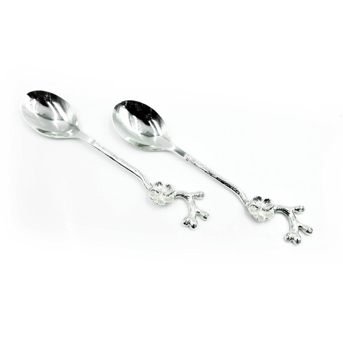Cd Stainless Steel 6-Piece Spoon Set - Decorative Handle, 13cm