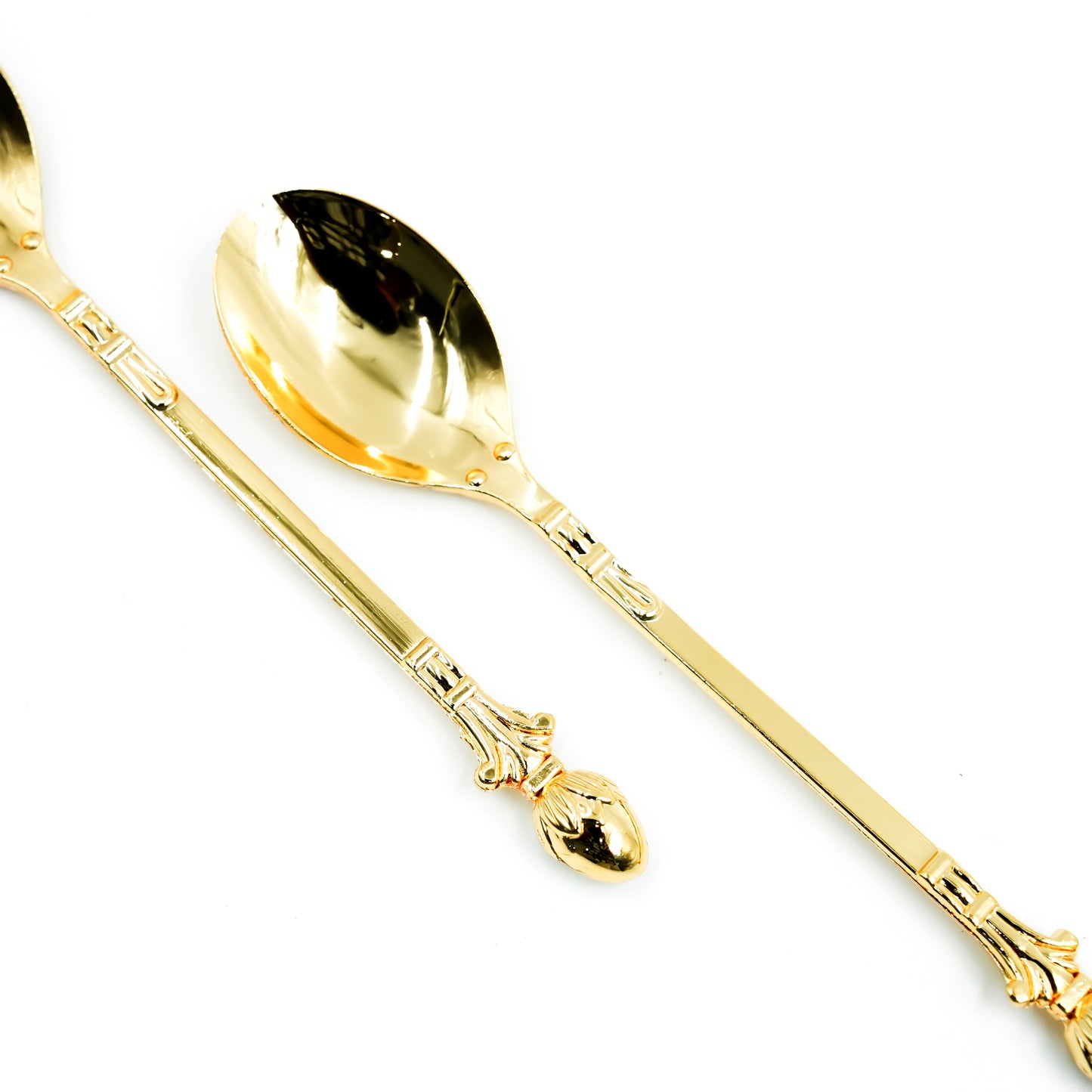 CD-6954 Stainless Steel 6-Piece Spoon Set - Gold with Decorative Handle, 13cm