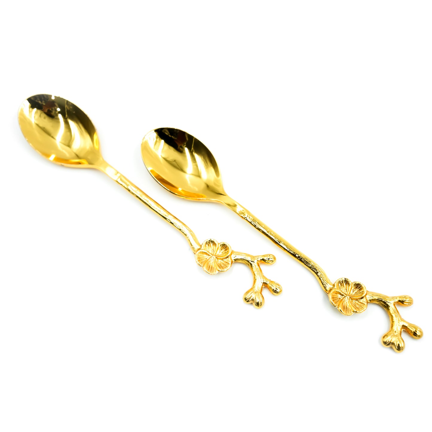 Cd Stainless Steel 6-Piece Spoon Set - Decorative Handle, 13cm