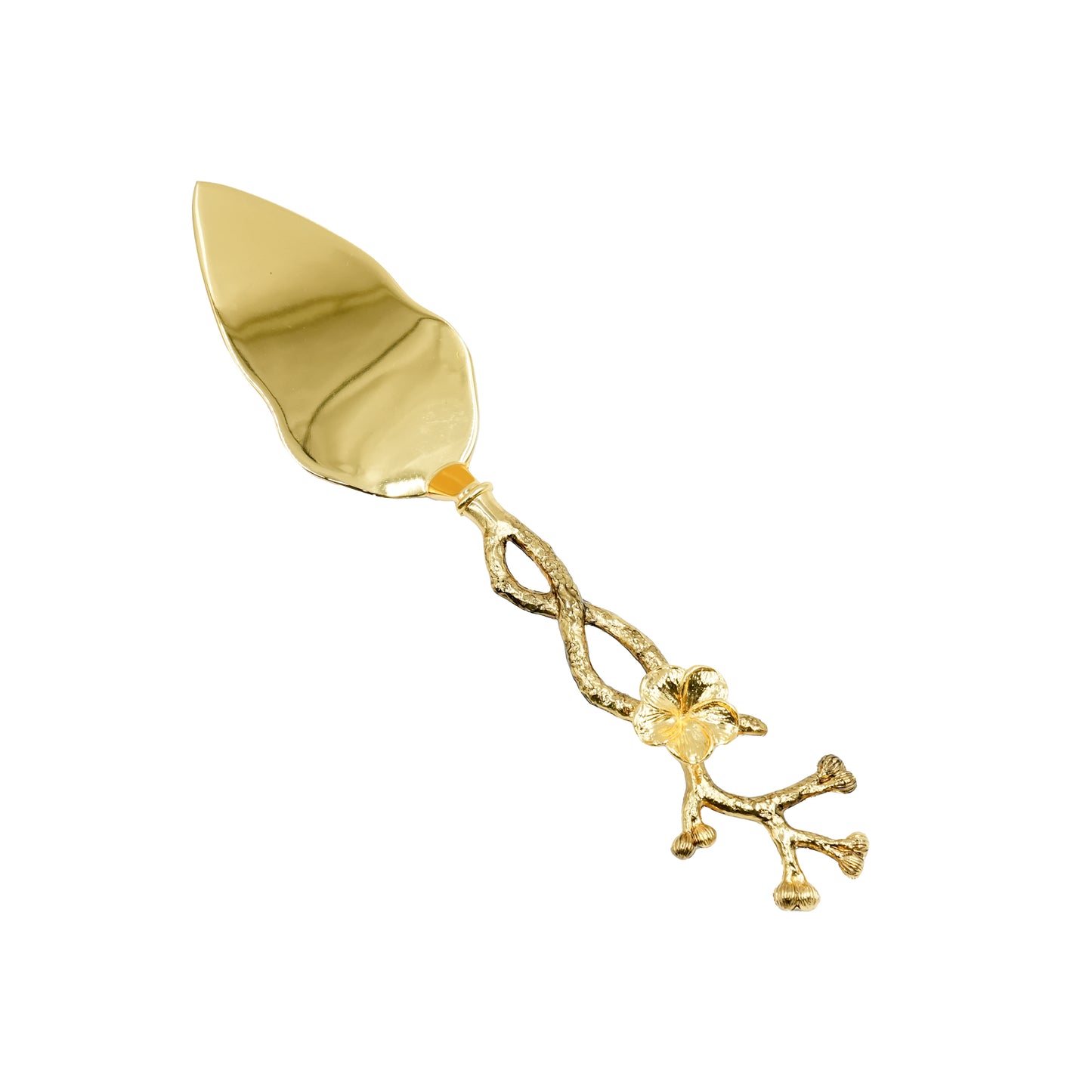 CD-6925 Stainless Steel Cake Server and Knife - Gold with Decorative Handle, 28cm