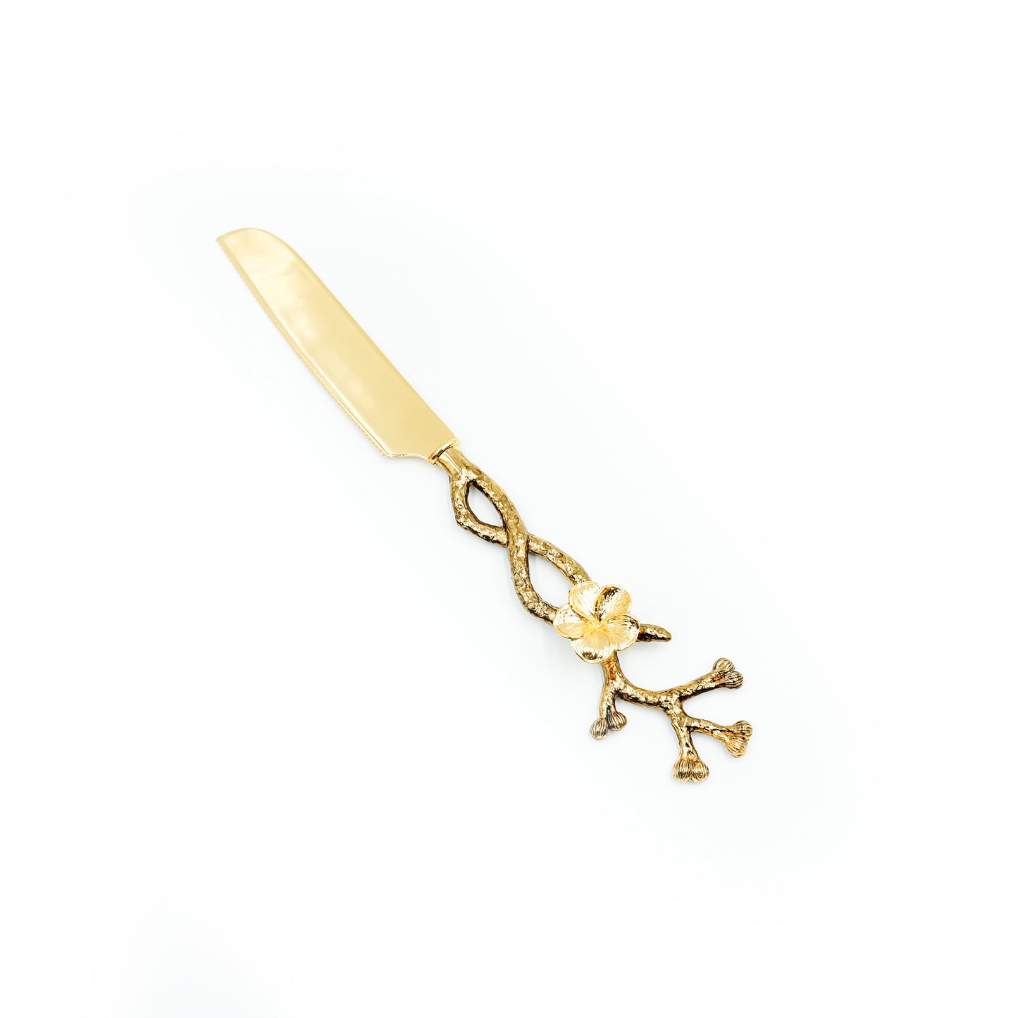 CD-6925 Stainless Steel Cake Server and Knife - Gold with Decorative Handle, 28cm