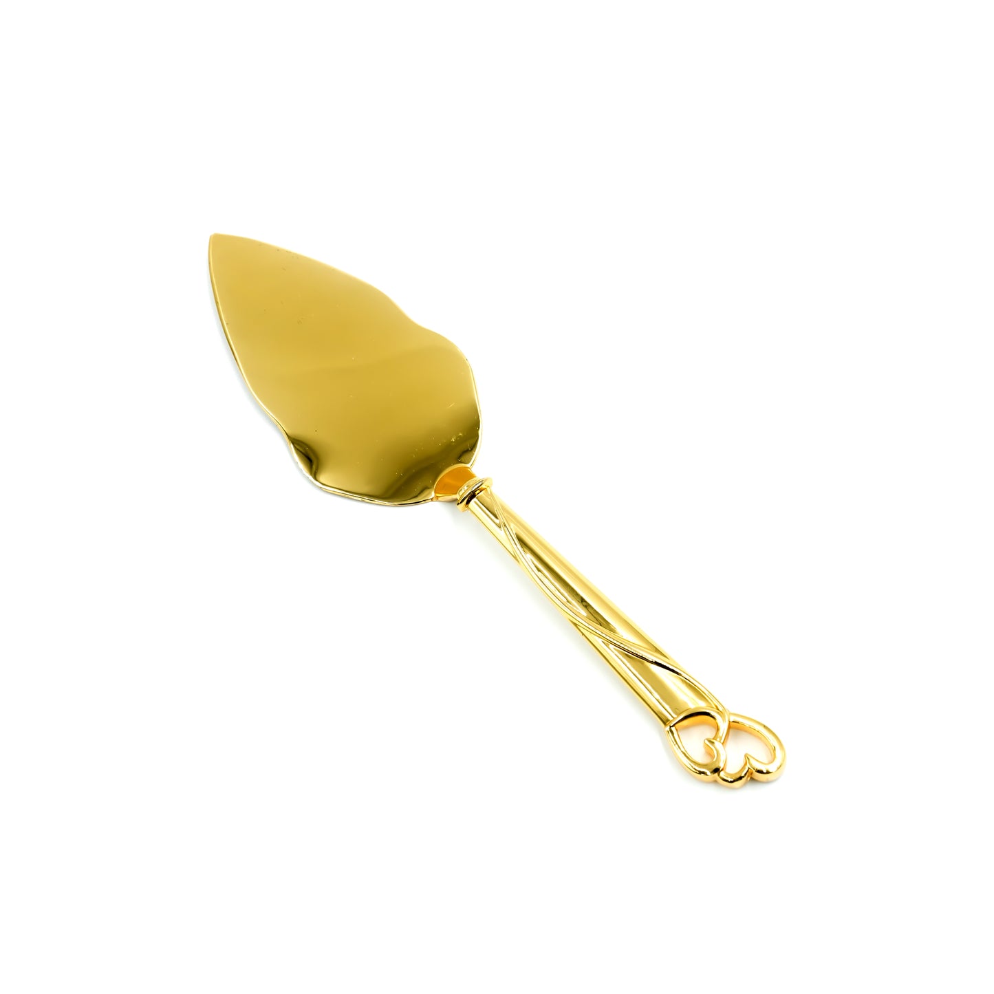 CD-5861 Stainless Steel Cake Server and Knife - Gold with Decorative Handle, 28cm