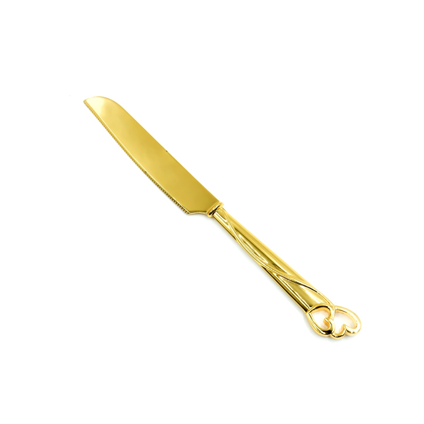 CD-5861 Stainless Steel Cake Server and Knife - Gold with Decorative Handle, 28cm