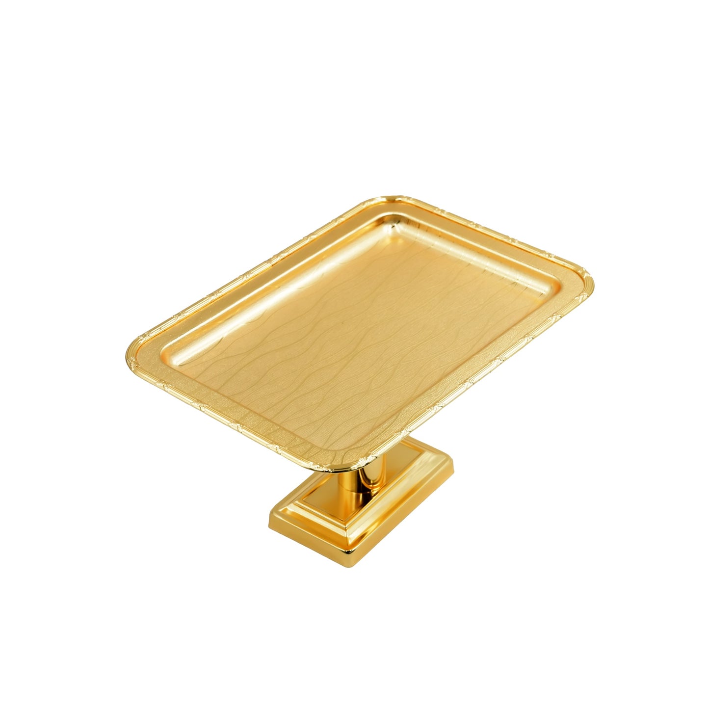 AMG-TW-2463SW Gold Serving Tray with Stand - 35cm (W) x 25cm (L) x 20cm (H)