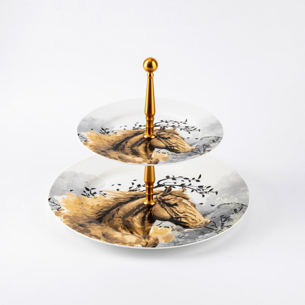 Samra Cake Serving Stand 2Layer Gy1523