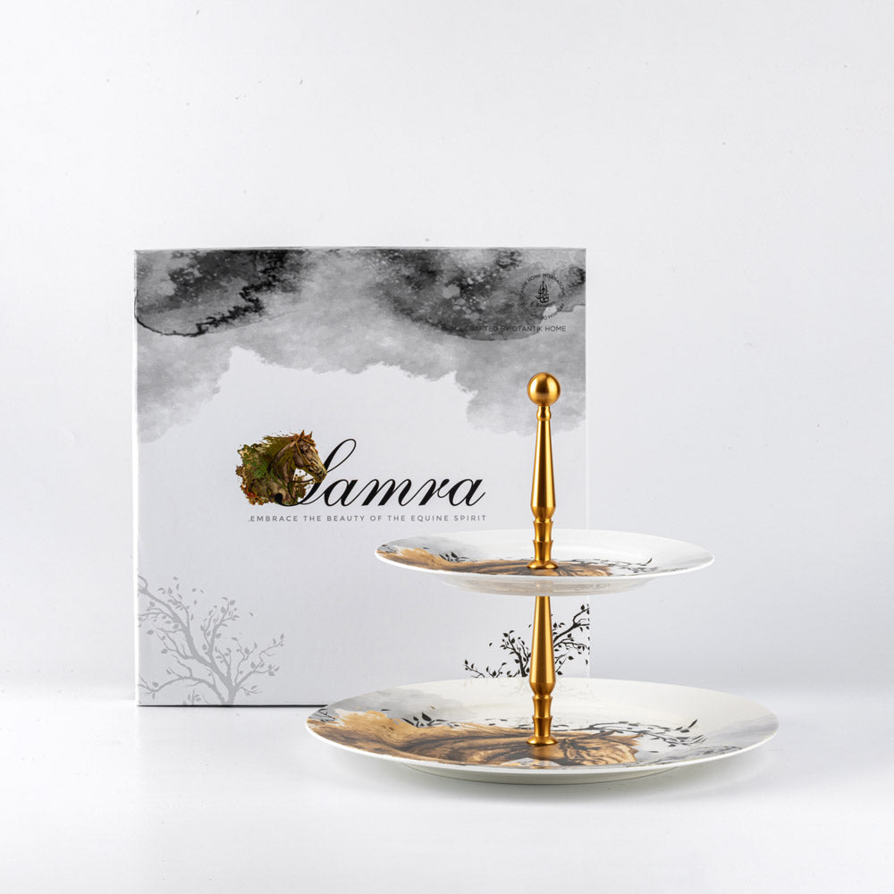 Samra Cake Serving Stand 2Layer Gy1523