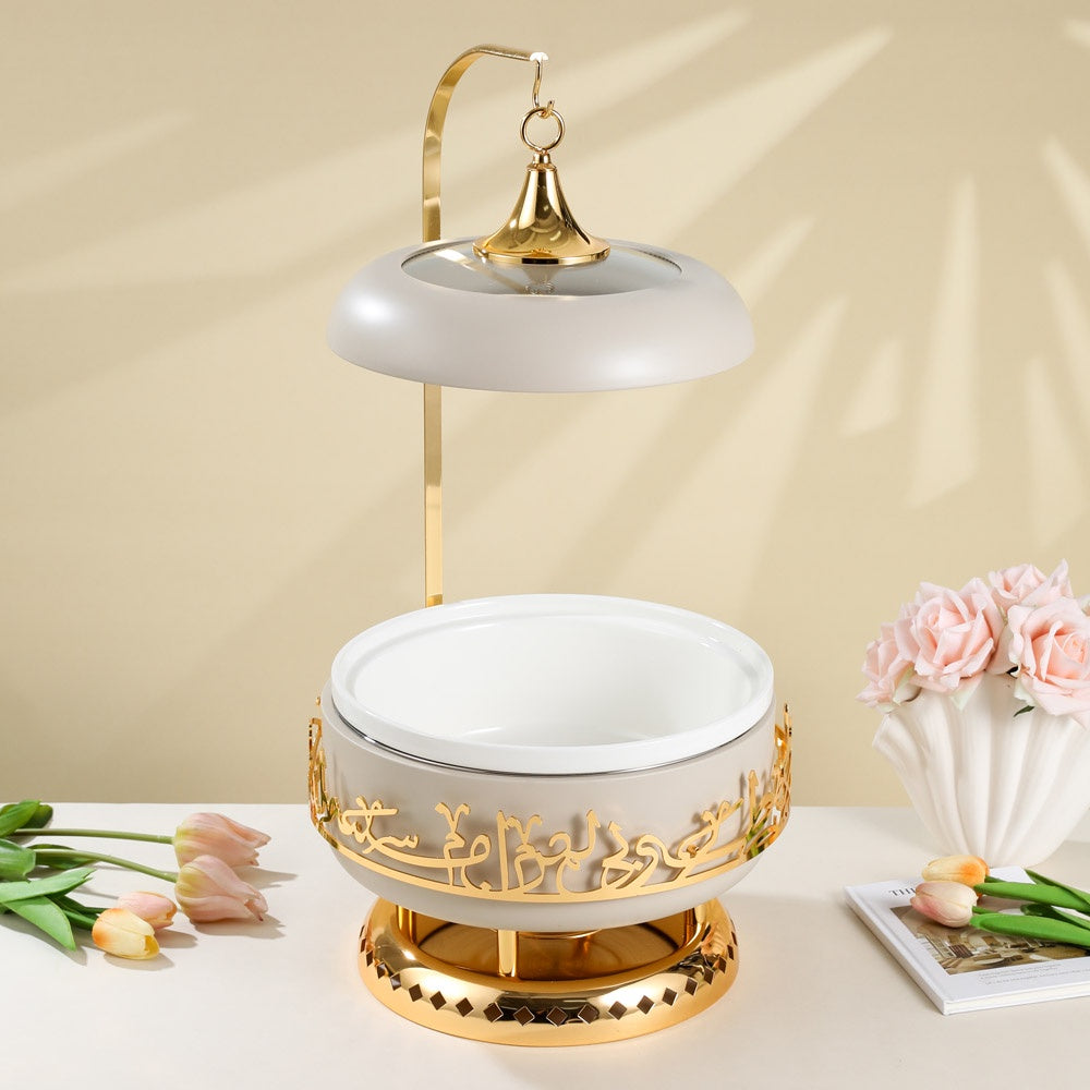 Jiwar Serving Buffet Large Beige Gold-HJ1368