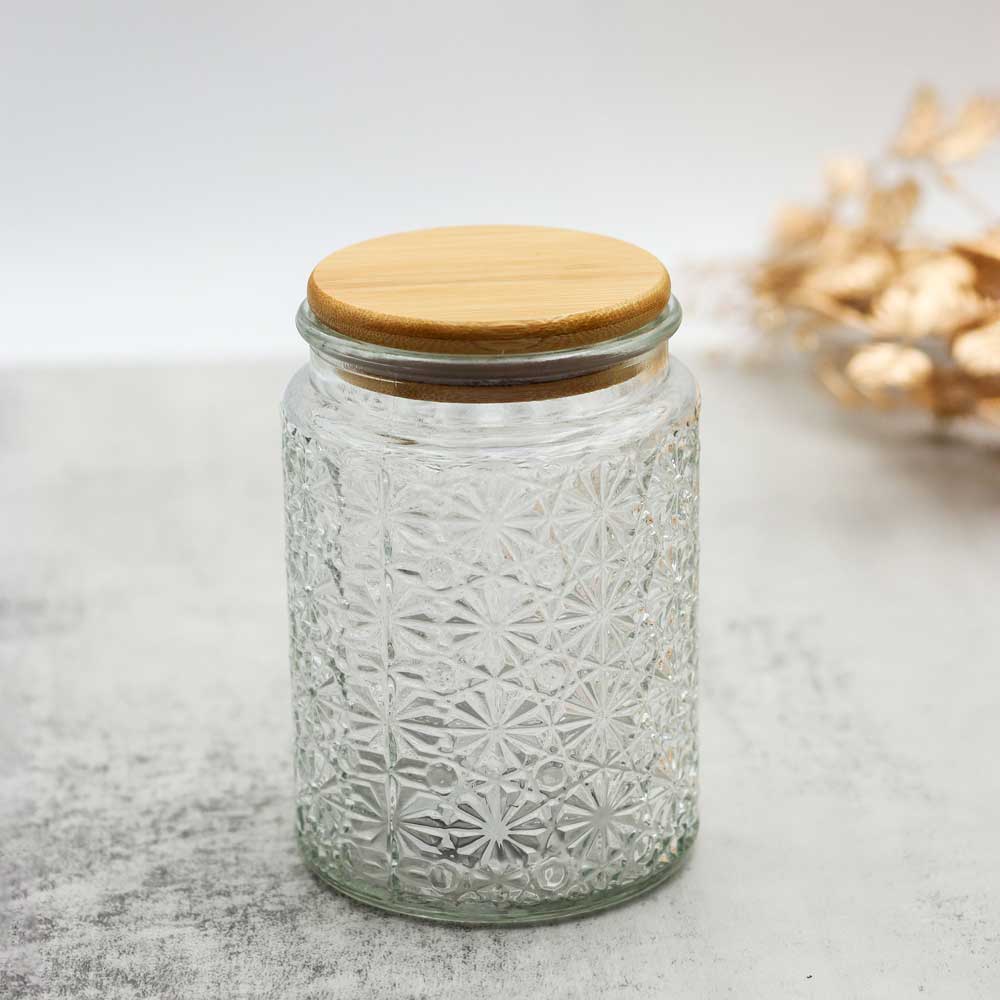 2768-2 Glass Jar With Bamboo Lid