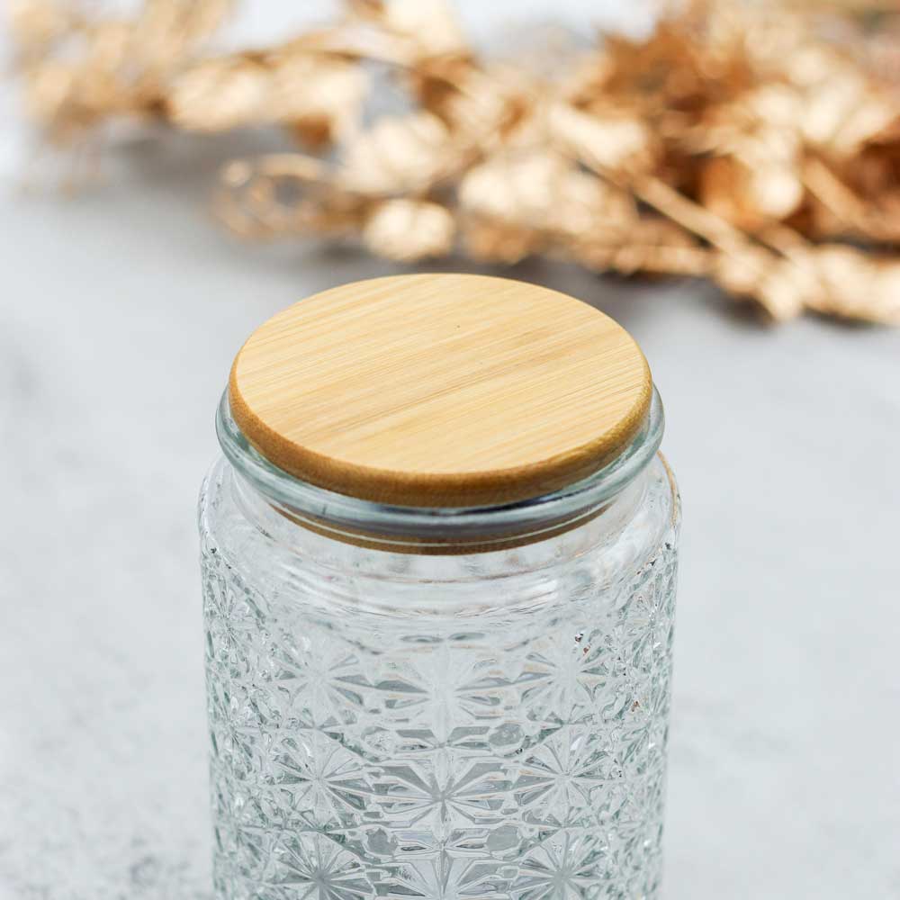 2768-2 Glass Jar With Bamboo Lid