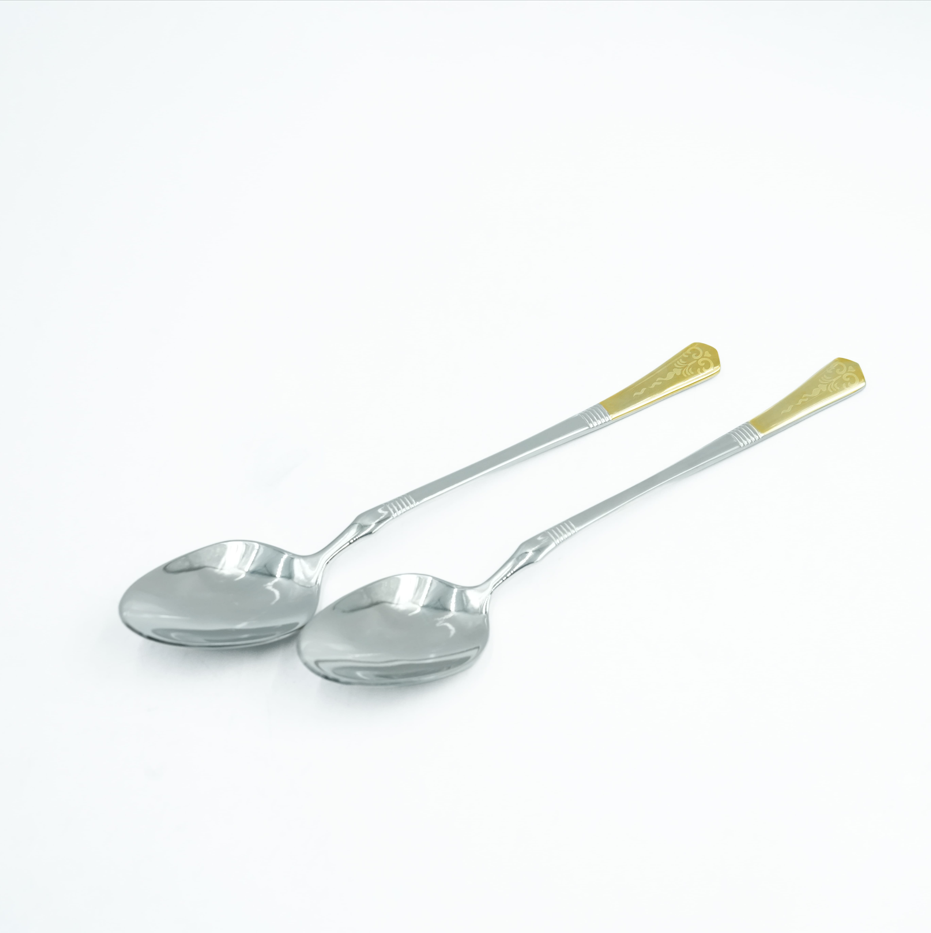 97746-12 Stainless Spoon 6-Piece Set - Silver and Gold, 22cm