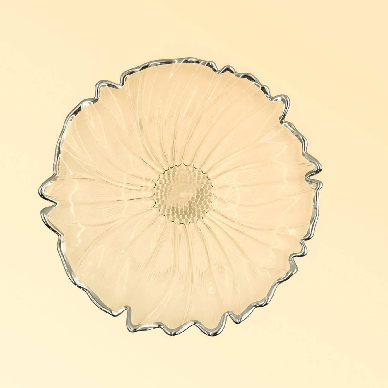 SJ611-B Glass Plate with Silver Rim - 31cm (D)