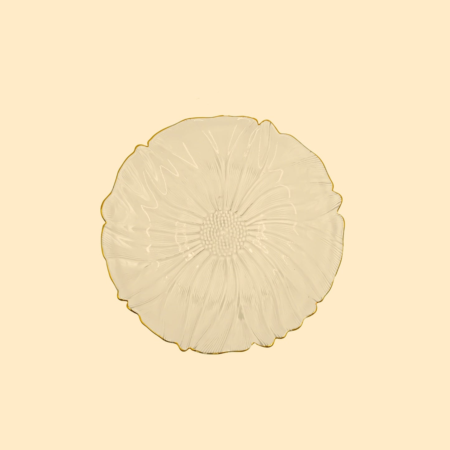 SJ614 Glass Plate with Gold Rim - 17cm (D)
