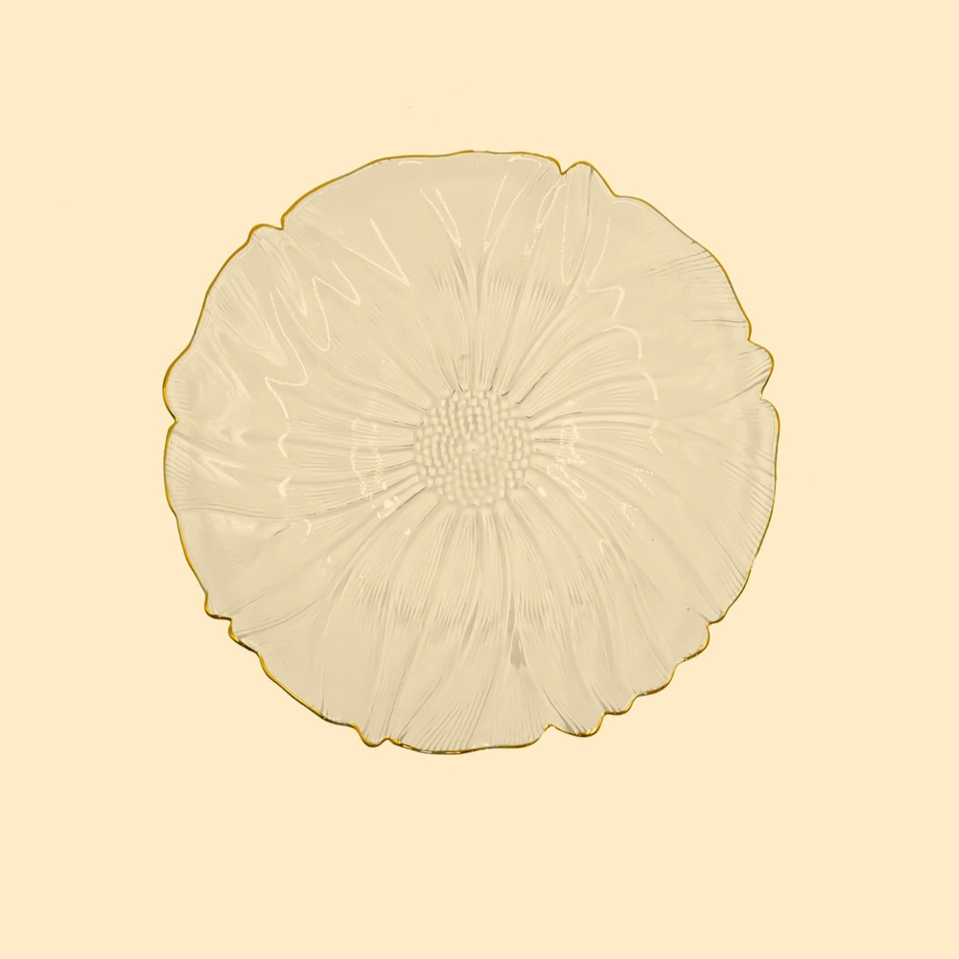 SJ613 Glass Plate with Gold Rim - 21cm (D)