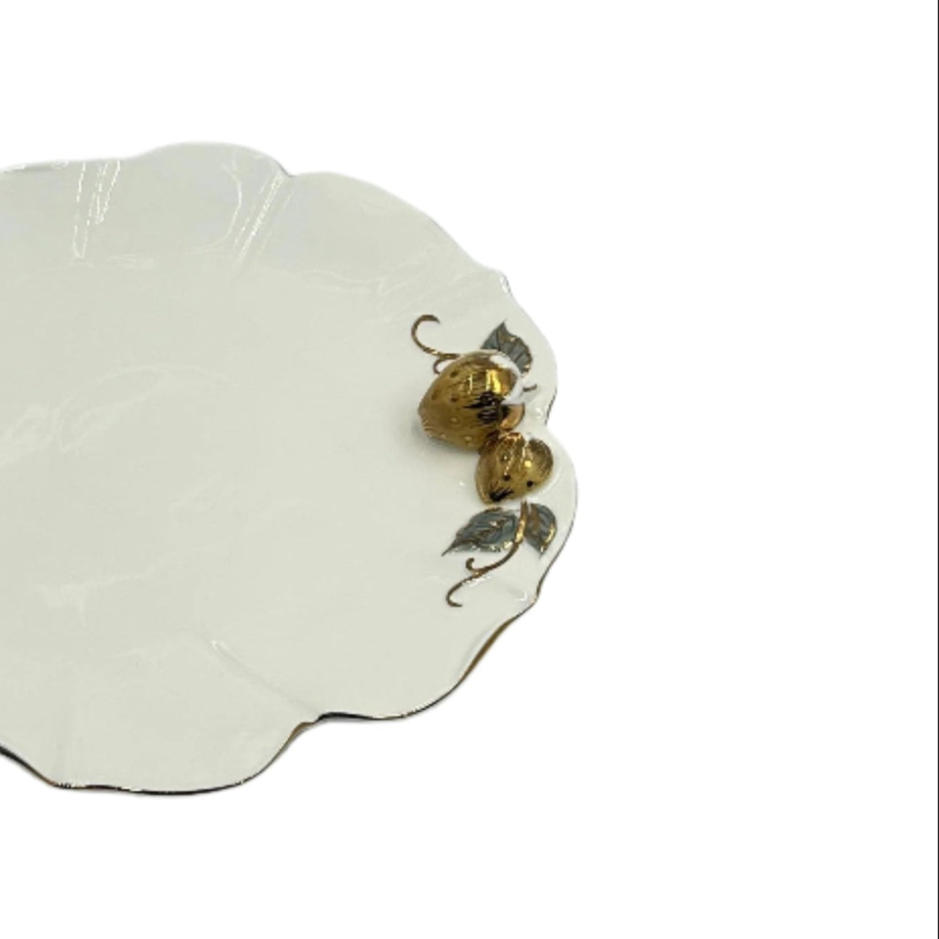 Brd-388 Ceramic Plate With Gold Line