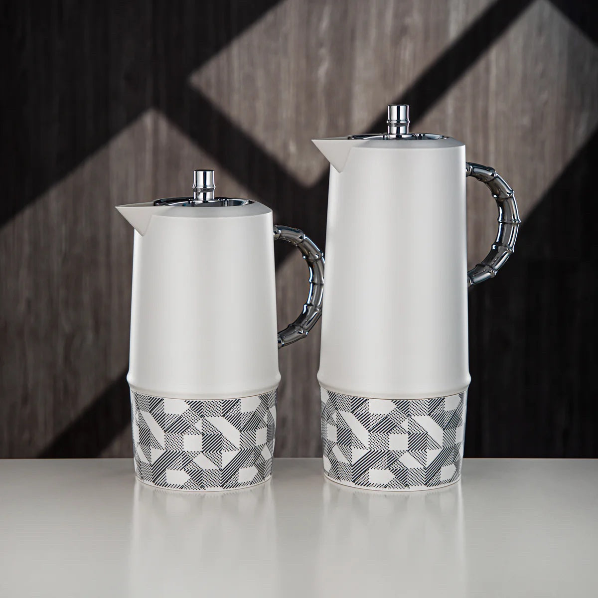 SJ28WB Vacuum Flak 2PC Set White Silver
