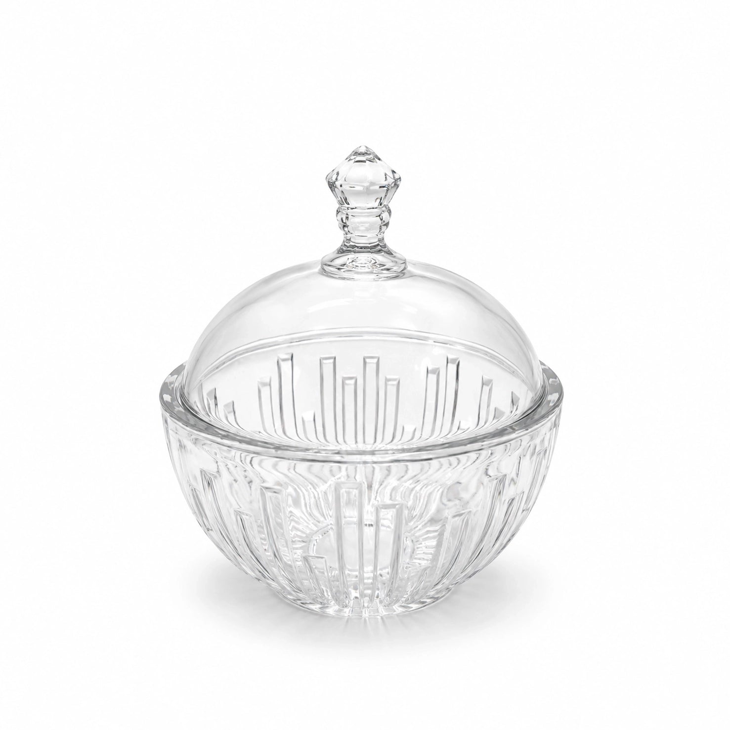 Glass Candy Bowl with Lid 18 × 8 CM Clear Glass Storage Bowl