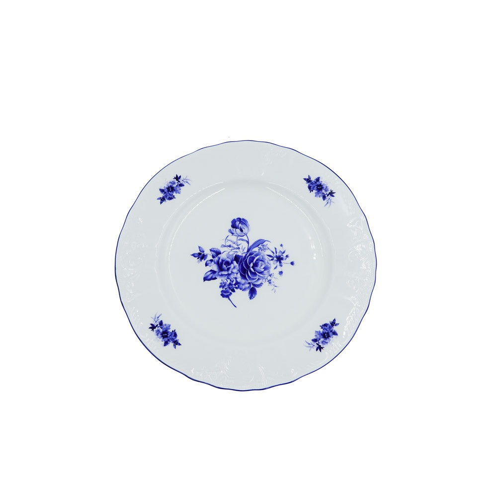 SNZ-003 Dessert Plate With Blue Rim 8.5"