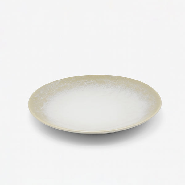99579-11 – Ceramic Plate 10.5 Inches – White with Textured Beige Rim