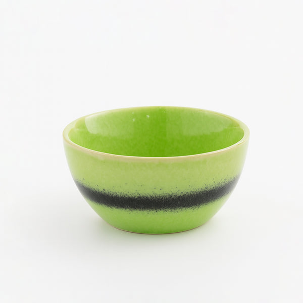 99581-13 – Ceramic Bowl 4 Inches – Green with Black Accent